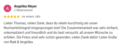 google rezension hochzeitsfotograf tom angelika