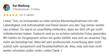 google rezension hochzeitsfotograf tom kai