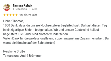 google rezension hochzeitsfotograf tom tamara